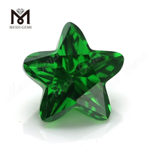 Pierre pr&eacute;cieuse synth&eacute;tique taille &eacute;toile 9x9mm, zircone cubique verte CZ, prix