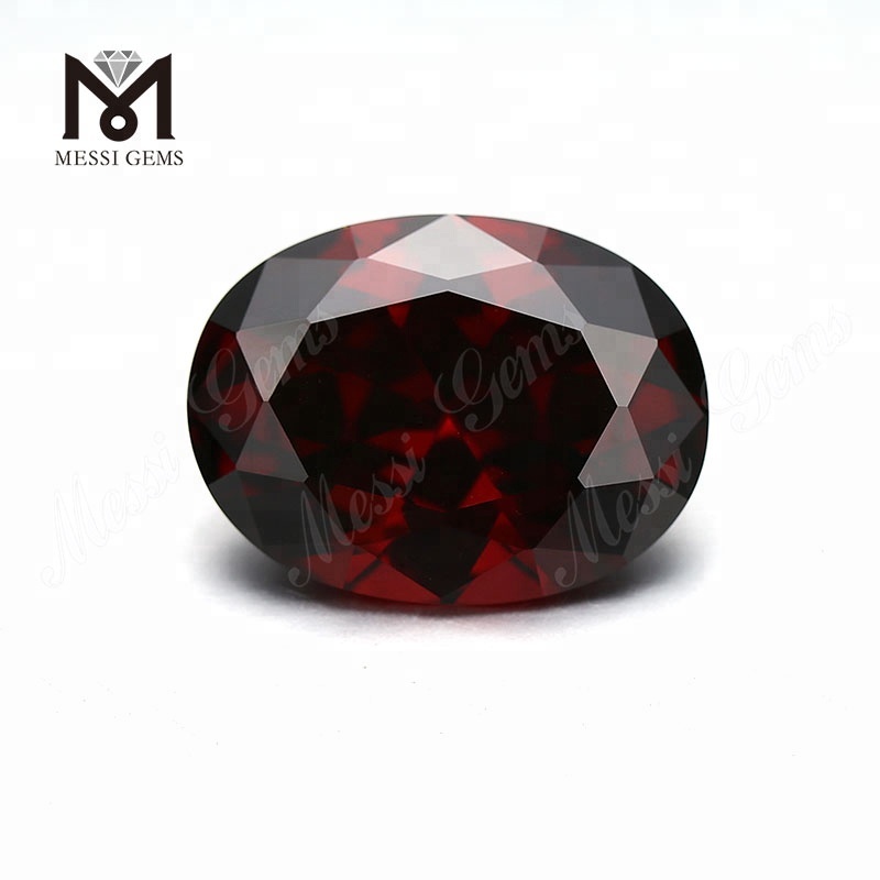 Wholesale Garnet CZ Oval Faceted 10 x 12 mm loose Cubic Zirconia Gemstone