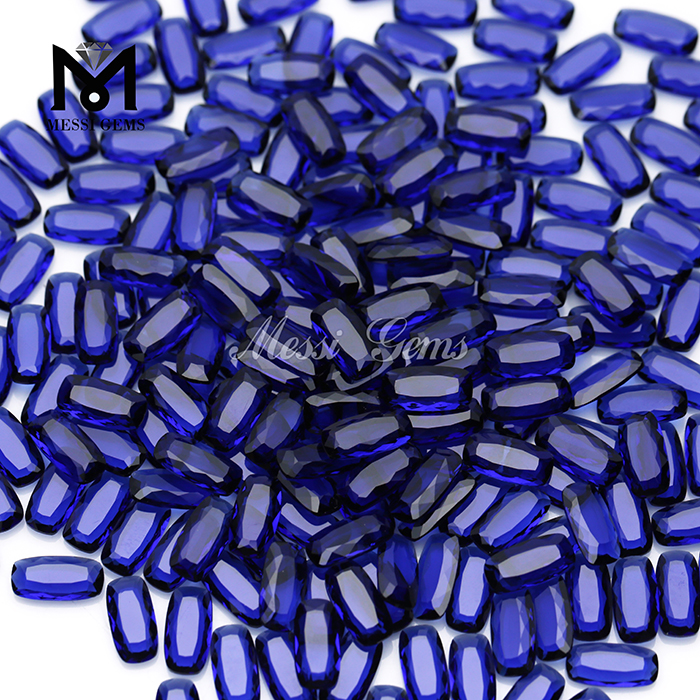 china blue cushion cut loose glass stone beads
