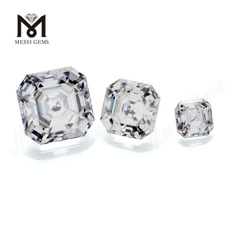 Color play or fire Loose gemstone DEFWhite Asscher cut moissanite diamond Heat