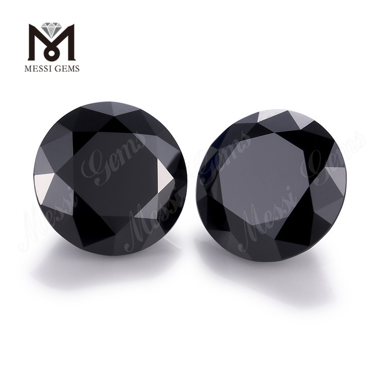 Round synthetic moissanite black 8mm moissanite for sale