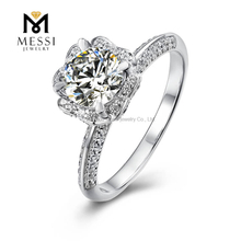 DEF VVS 1 karat moissanite sten mode 18 karat guldbelagt 925 sterlings&oslash;lv ring
