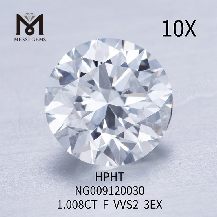 1.008ct round lab made diamond VVS2 F Round Shape