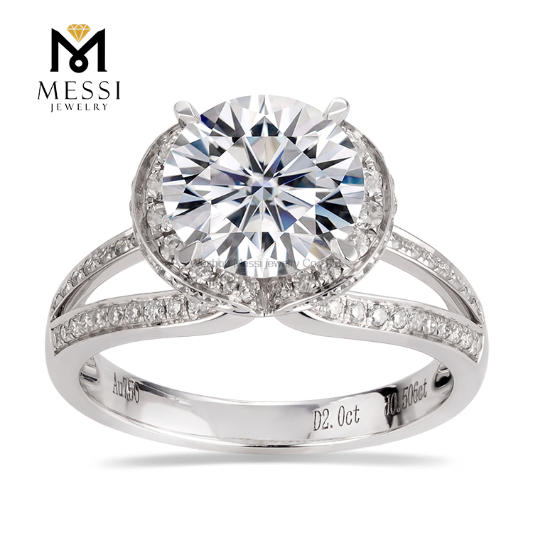 Vielsesring 2ct 14k guld 4 Prong moissanite ringe til kvinder