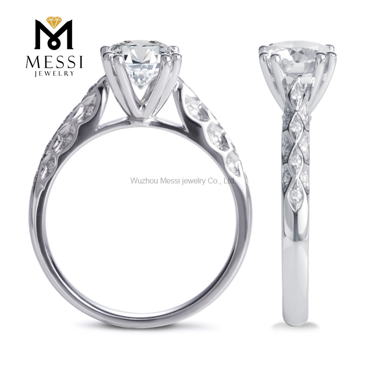 Messi Gold Jewelry 14k 18k white gold jewelry rings 8 prong setting