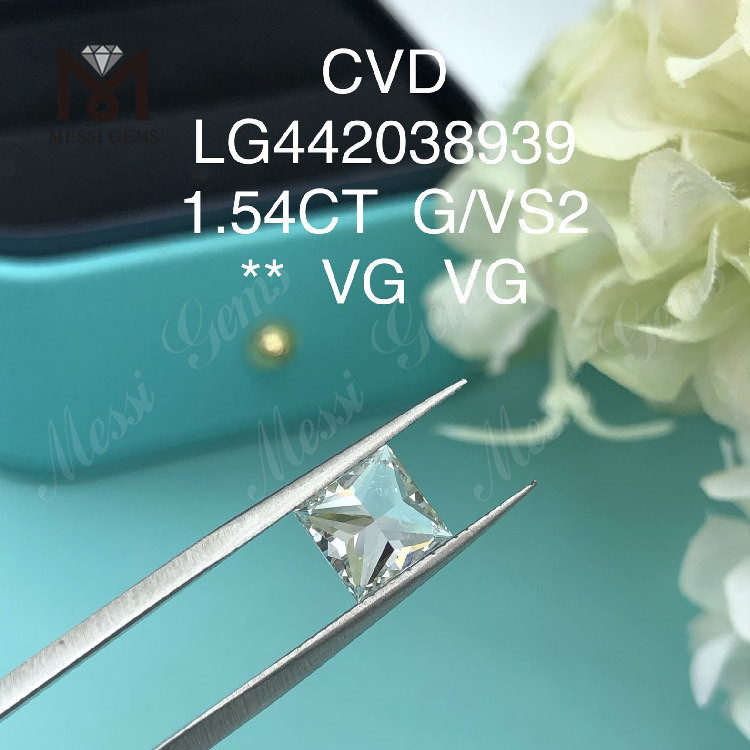 1.54 carat G VS2 Square lab grown diamond VG