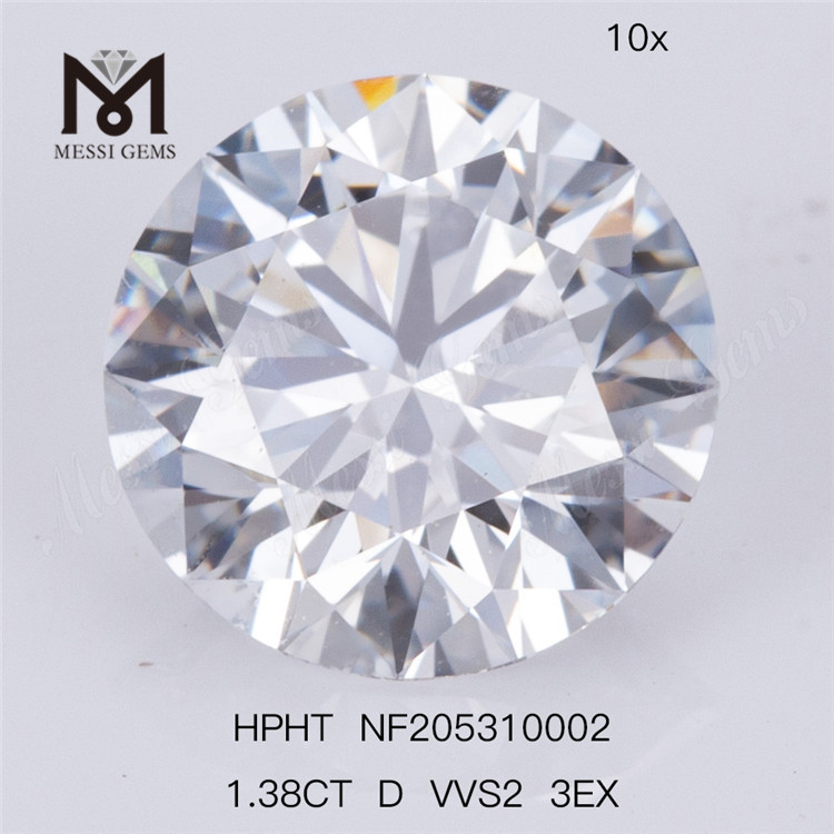 1.38 Carat D VVS2 3EX in Stock Lab-Grown HPHT Loose Diamond for Jewelry