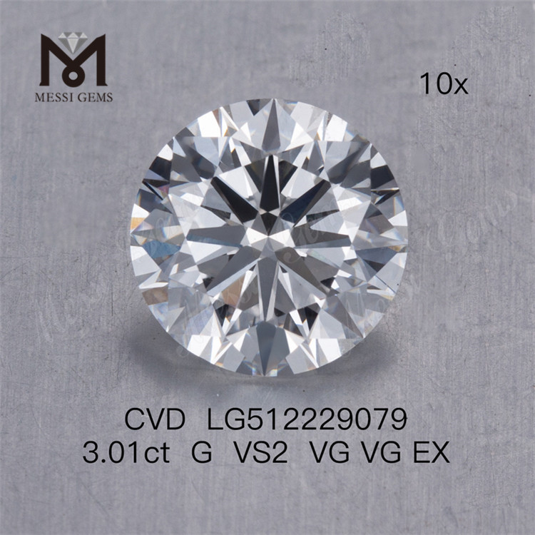  3.01CT G cvd diamond wholesale vs man made diamonds wholesale price