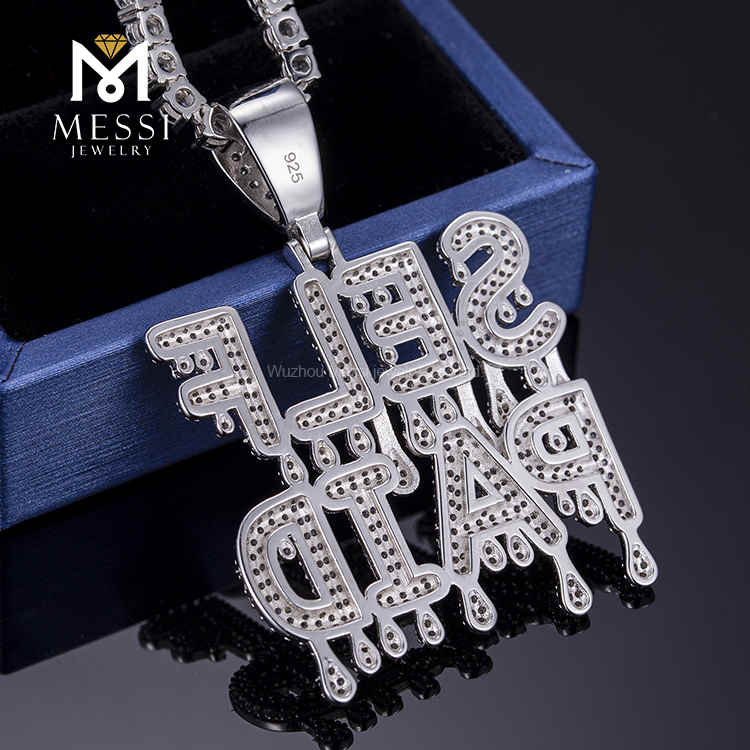 real iced out jewelry moissanite fashion necklace cuban pendant jewelry
