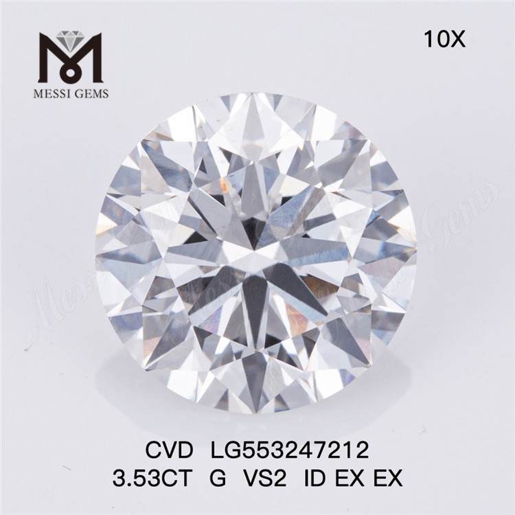 3.53CT G VS2 ID EX EX lab grown diamond Round Cut loose synthetic diamonds IGI