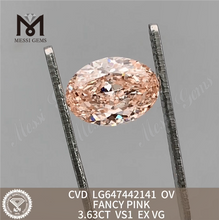 3.63ct ovファンシーピンクvs1 Ex VG CVD 3CTピンクルーズ成長ダイヤモンドLG647442141
