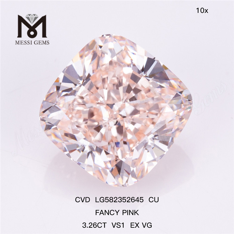 3.26CT VS1 CU FANCY PINK EX VG Pink CVD Diamond LG582352645 