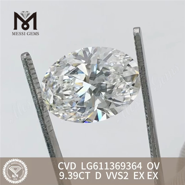 9.39CT lab skabt diamanter OV D VVS2 LG611369364丨Messigems