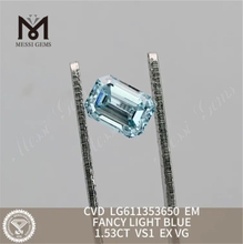 1.53ct em fancy lyseblå vs1 cvd løs dyrket diamant LG611353650 