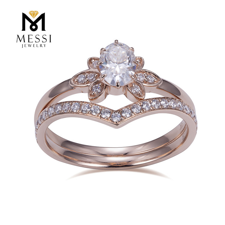 Bagues en diamant cr&eacute;&eacute;es en laboratoire par un laboratoire d'&eacute;l&eacute;gance et de durabilit&eacute; ovale de 1 ct