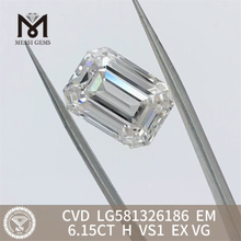 6.15CT H emerald cut cvd diamant VS1 EX VG LG581326186