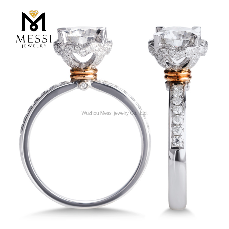 Messi Gold Jewelry 14K White gold moissanite ring For Women