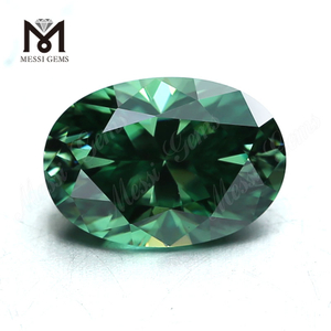  loose gemstones jewelry making 10*12 green oval moissanite stone 