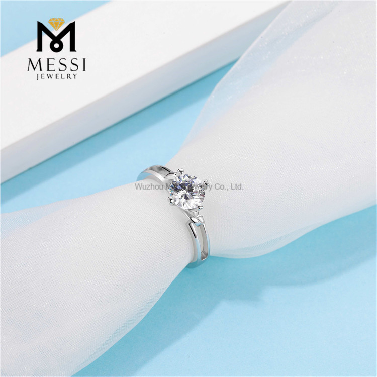 Hot sale 18k gold plated 925 sterling silver jewelry moissanite diamond engagement ring