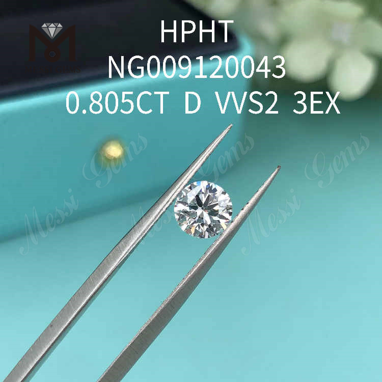 0.805CT Round lab created diamond D VVS2 3EX loose synthetic diamonds