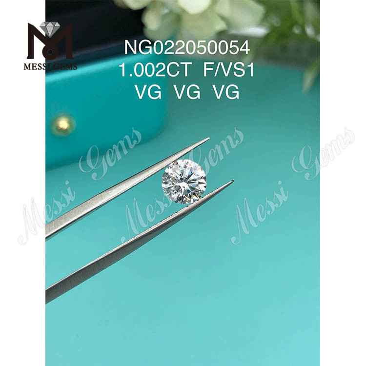 1.002ct round F Loose Gemstone Synthetic Diamond VS1