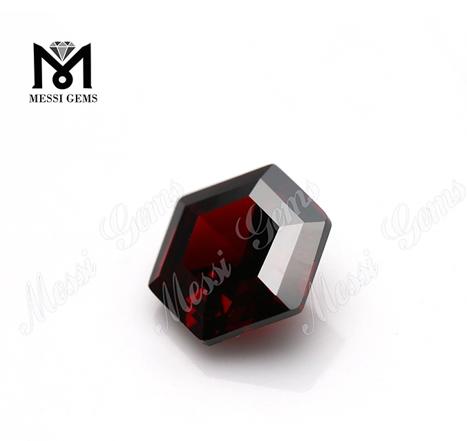 hexagon shape stones synthetic zircon diamond stones in garnet color 
