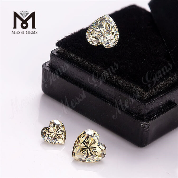 Wholesale Moissanite Jewelry Heart Yellow 5-6.5mm Loose Moissanite