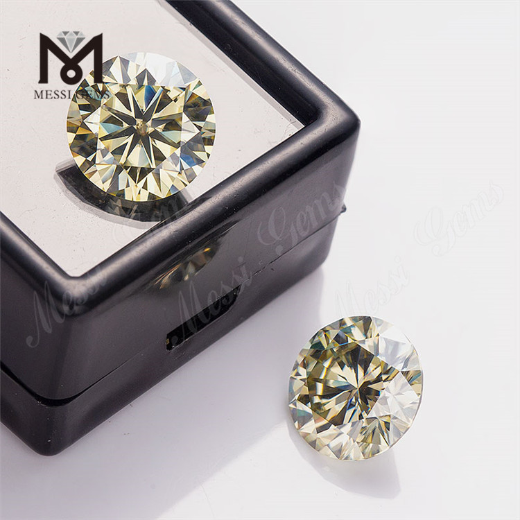 4ct 10mm GRA round cut yellow loose moissanite