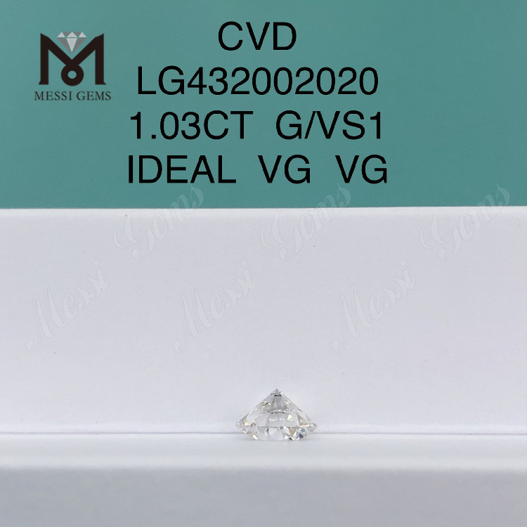 1.03 carat G/VS1 CVD Round lab grown diamond