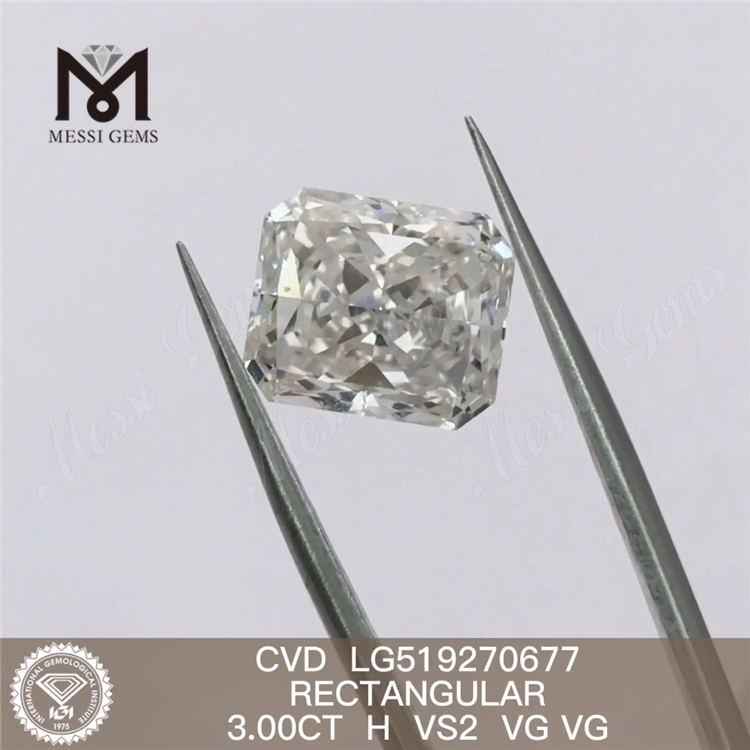 3ct best sell loose lab diamond RECTANGULAR IGI cheap loose lab diamond