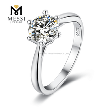 Tilpas smykker 6 kl&oslash;er 14 karat guldbelagt 1 karat Moissanite 925 s&oslash;lvring