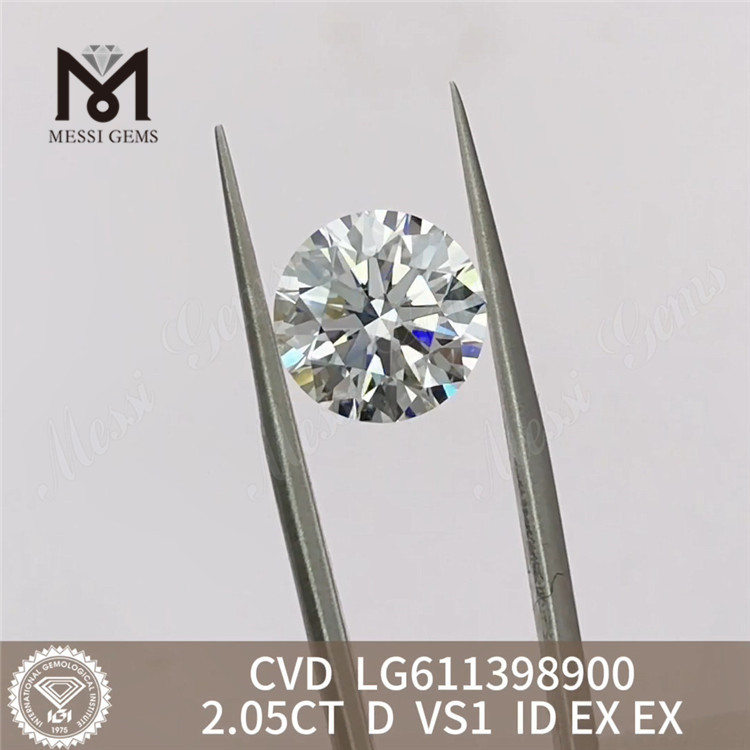 2 karat lab lavet diamant D VS1 ID Brilliance for designere丨Messigems CVD LG611398900