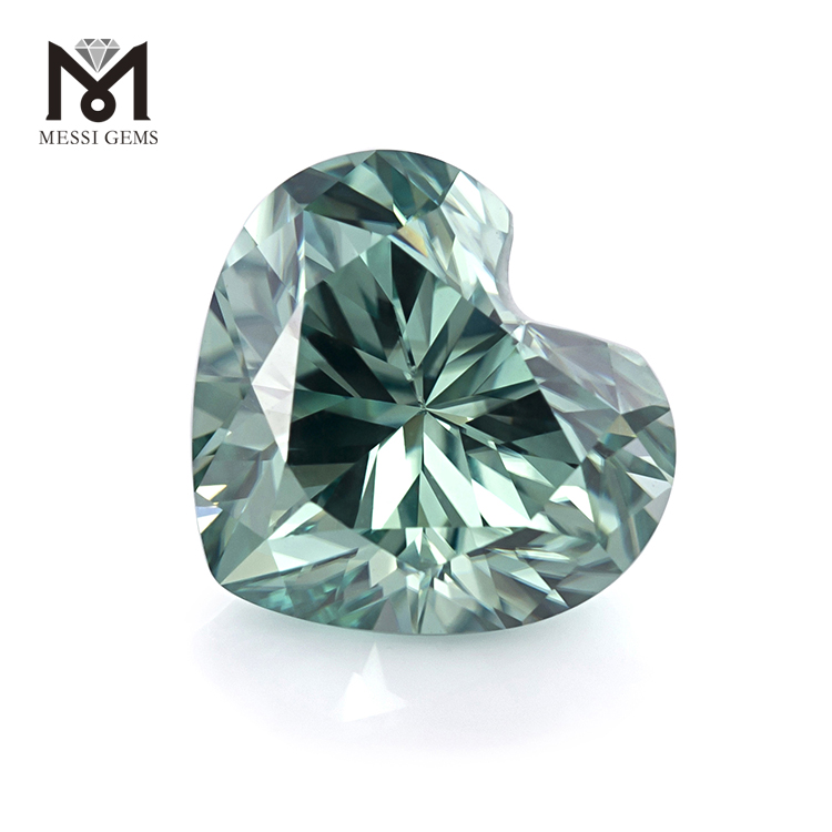  7x7mm loose gemstones colorful moissanite stone blue green moissanite for ring making heart shape