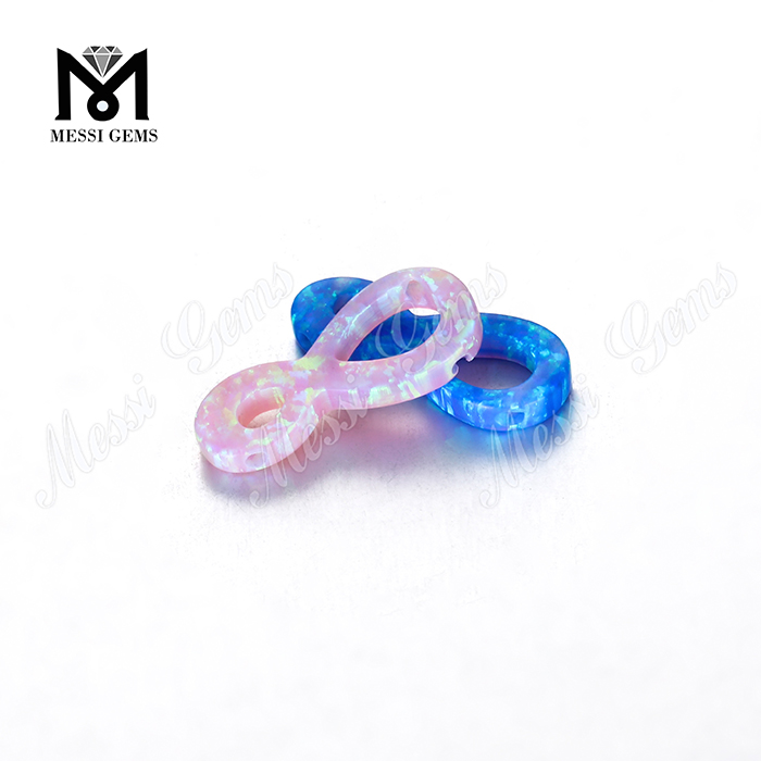 infinity shape colorful loose stones synthetic opal beads for pendant 