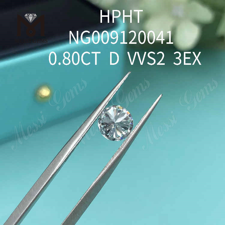 0.80CT D white round lab grown diamond VVS2 3EX