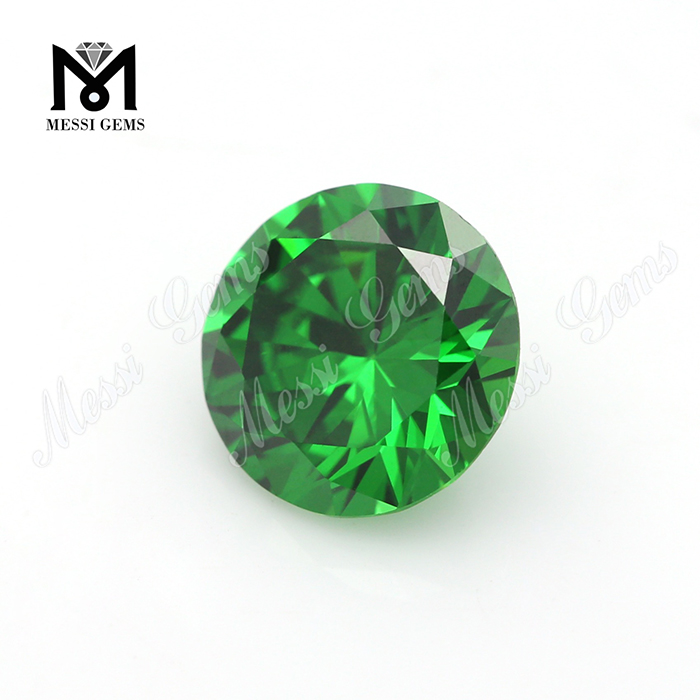Wholesale Green CZ Loose Gemstone Round 8mm Synthetic Cubic Zirconia Stone
