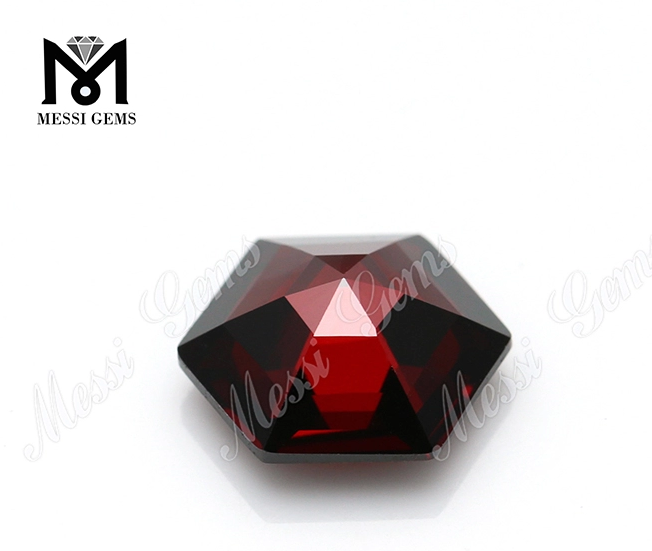 hexagon shape stones synthetic zircon diamond stones in garnet color 