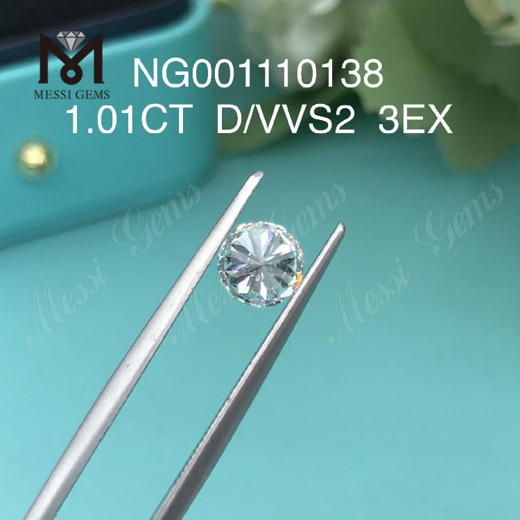 1.01ct VVS2 D RD Lab grown diamond EX Cut Grade