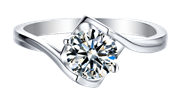 Messi Gems simple 1-3ct DEF moissanite ring in sterling 925 silver woman daily wear silver ring 