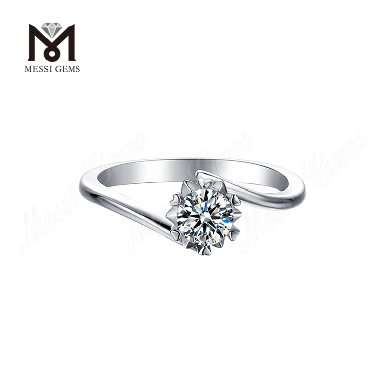 Messi Gems 1 carat moissanite diamond 925 sterling silver engagement rings