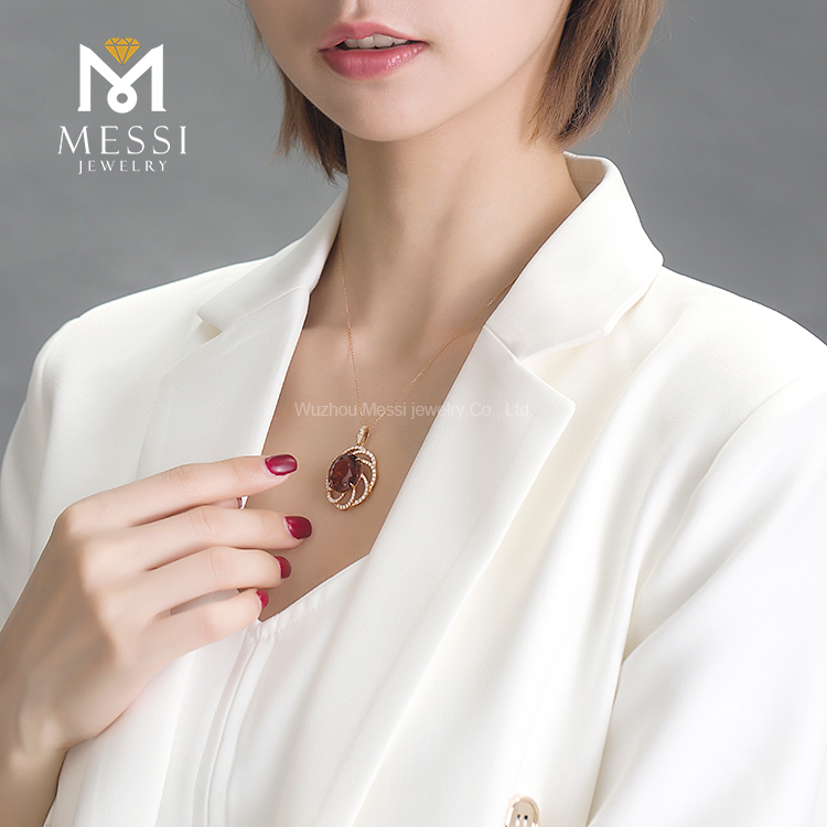 18k rose gold For Woman Fashion Men Gift 13.49ct Pendant garnet pendant