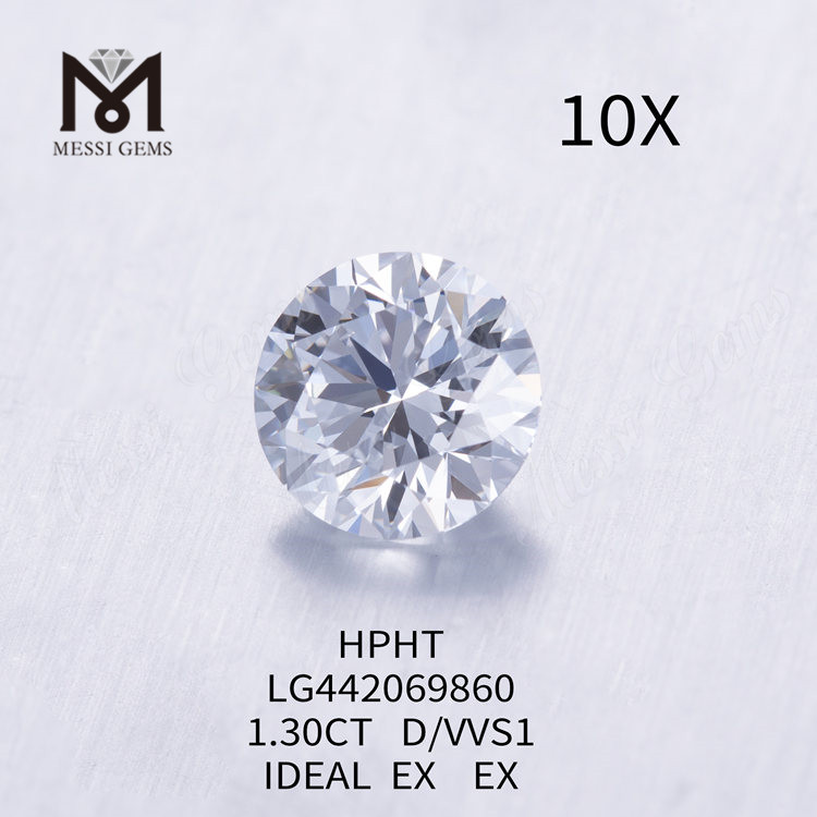 1.30 Carat D VVS1lab Grown Diamond IDEAL Round Loose Synthetic Diamonds