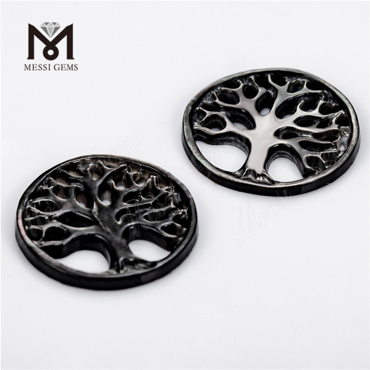 Round shape White Black Tree Shell Mother of Perrl