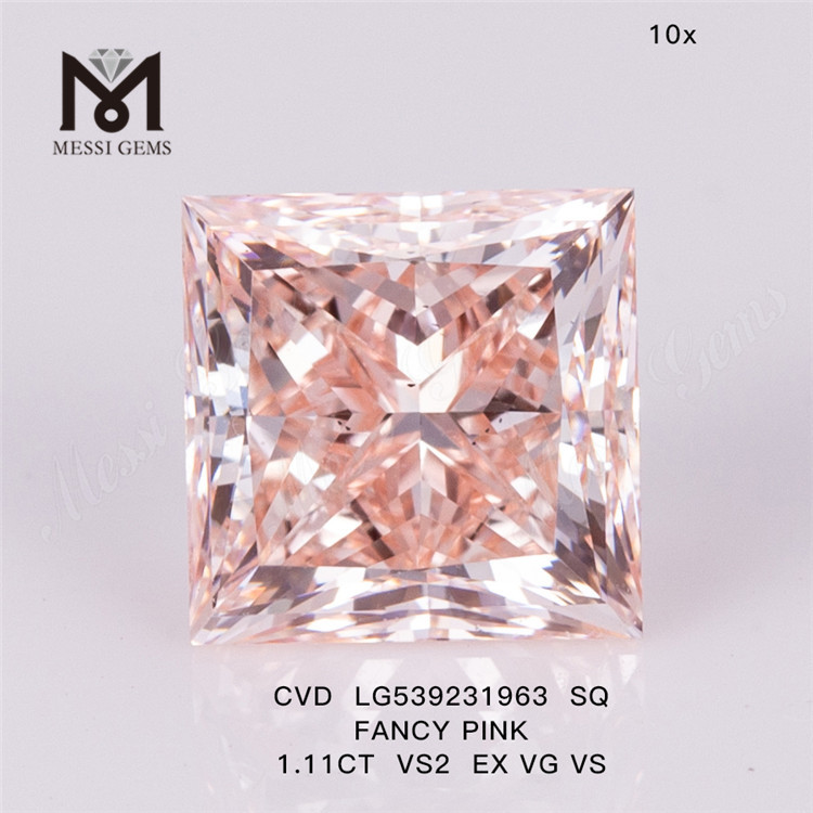 1.11CT LG539231963 SQ FANCY PINK VS2 EX VG VS lab diamond CVD