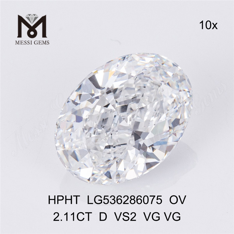 2.11ct D HPHT lab diamonds oval hpht man made diamonds wholesale price
