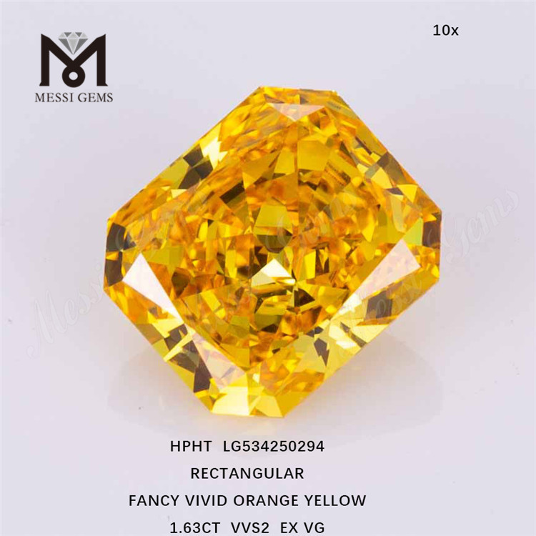 1.63ct FANCY YELLOW loose synthetic diamonds RECTANGULAR yellow lab grown diamonds wholesale price