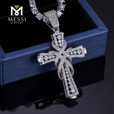 Rapper Moissanite Hip Hop Cross Moissanite Silver /copper/ Brass father gifts