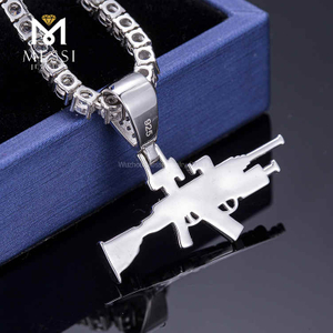 HipHop Luxury Gifts Jewelry Custom Cross Shaped 18K Gold Men Pendant Iced Out moissanite Chain Necklace
