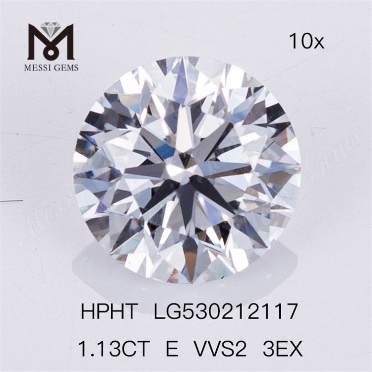 1.13ct E VVS2 3EX Round man made diamond 3EX artificial diamond stone