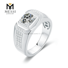 New Design Wholesale Price Sterling Silver 925 Jewellery Moissanite Man Rings for Wedding
